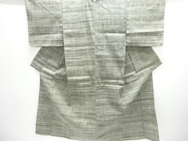 JAPANESE KIMONO / HITOE KIMONO / SILK / MAWATA TSUMUGI / WOVEN STRIPE